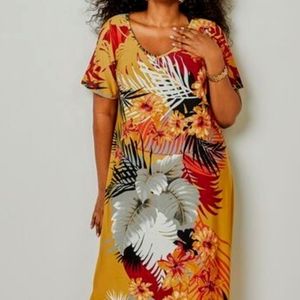Never Worn Avenue 30/32 Orange Tropical Print Maxi